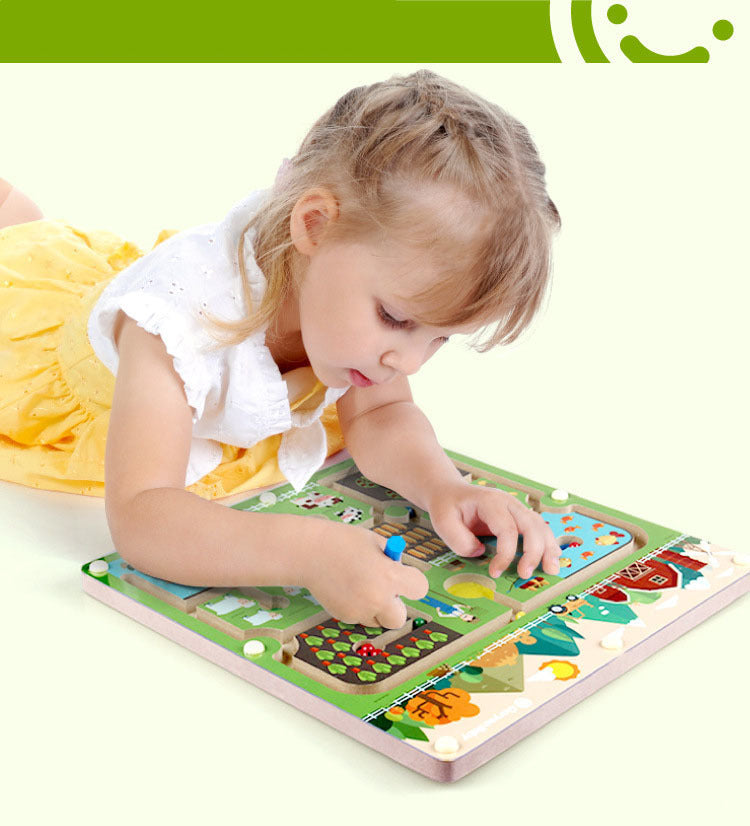 Magnetic Farm Maze Puzzle Board