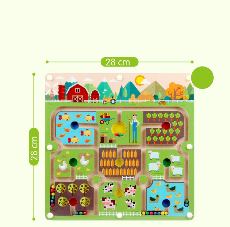 Magnetic Farm Maze Puzzle Board