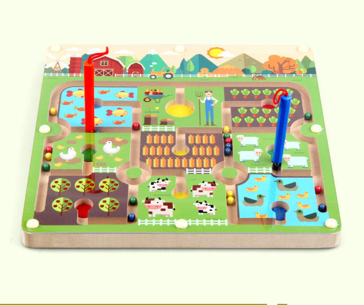 Magnetic Farm Maze Puzzle Board