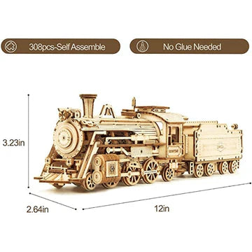 3D wooden model railway build set