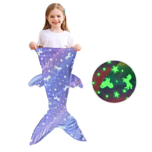 Glowing mermaid sleeping bag