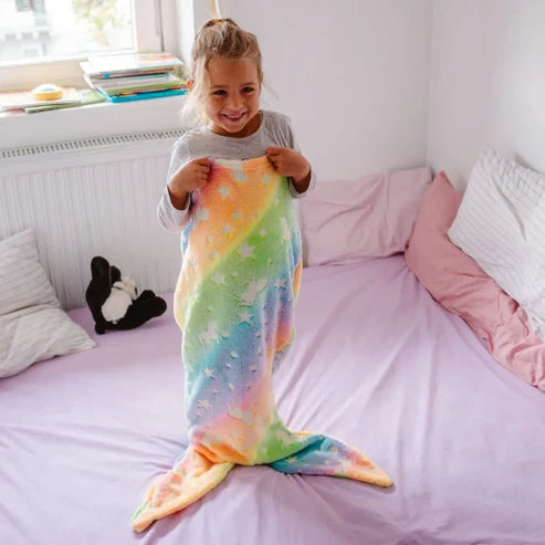 Glowing mermaid sleeping bag