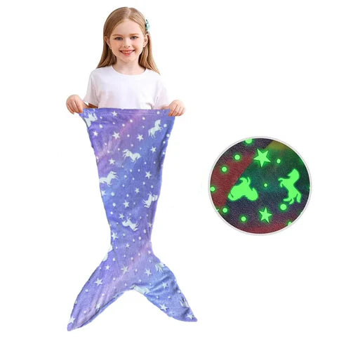 Glowing mermaid sleeping bag