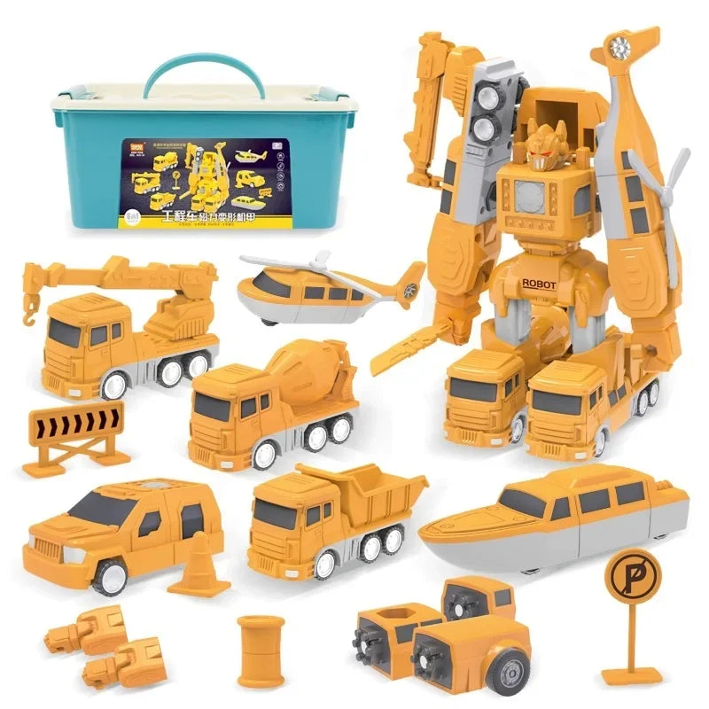 Magnetic Construction Vehicle Transformer Set