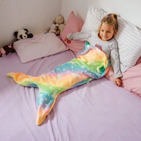 Glowing mermaid sleeping bag