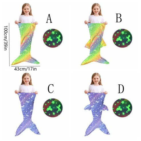 Glowing mermaid sleeping bag