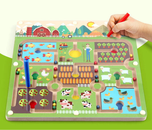 Magnetic Farm Maze Puzzle Board