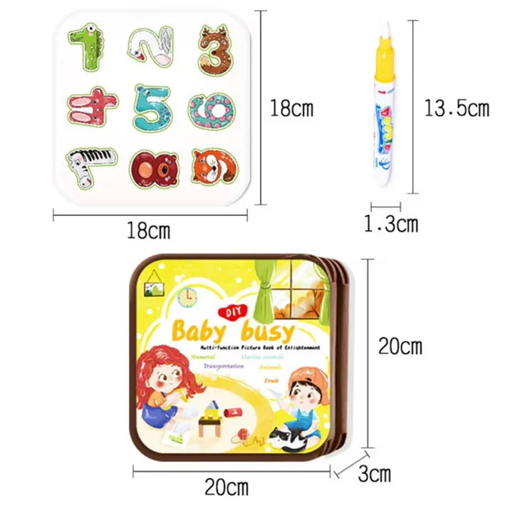 2-in-1 magical montessori storybook for coloring and playing