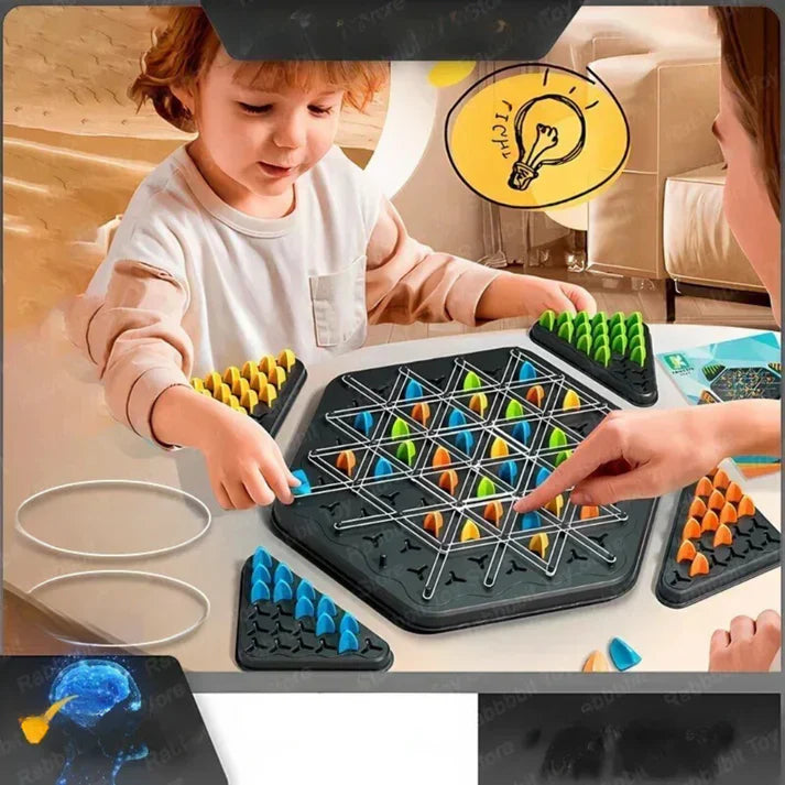 Chess strategy game with rubber bands