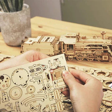 3D wooden model railway build set