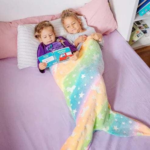 Glowing mermaid sleeping bag