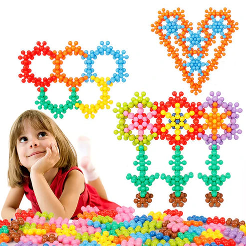 Montessori snowflake building blocks
